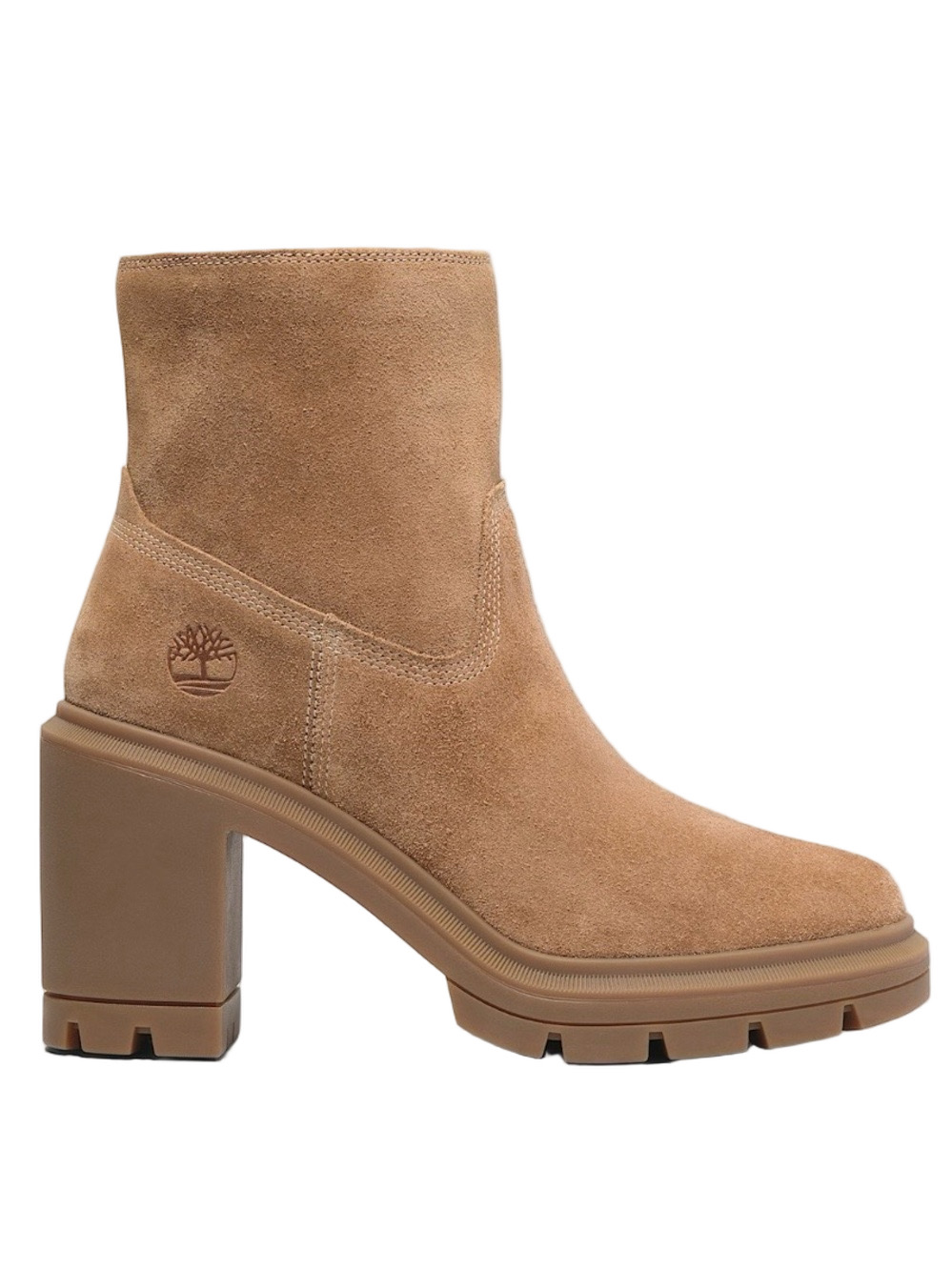 Timberland Allington Heights Tan Orange Suede Block Heel Ankle Boot - Sz 9, NWOB